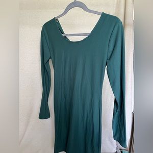 Green Medium Long Sleeve Dress